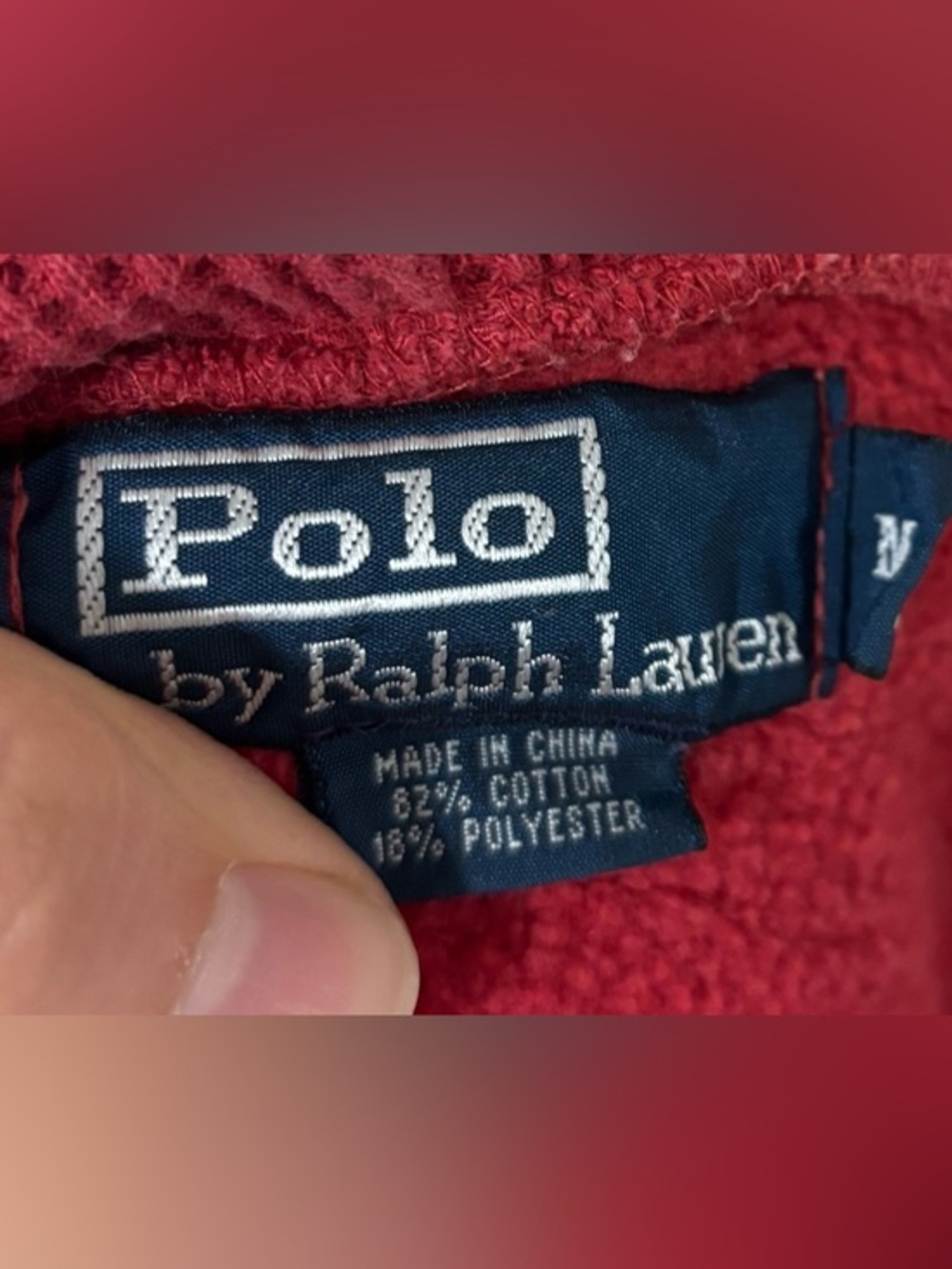Polo Ralph Lauren Vintage Red Oversized‎ Full Zip Hoodie - Picture 5 of 6